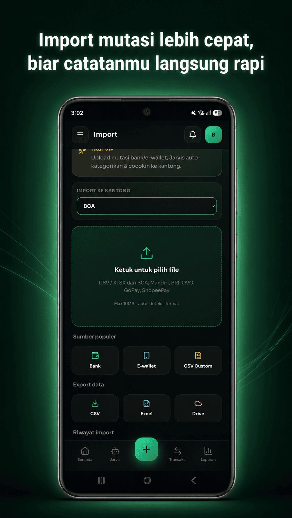 Screenshot Import Data Jarvisku