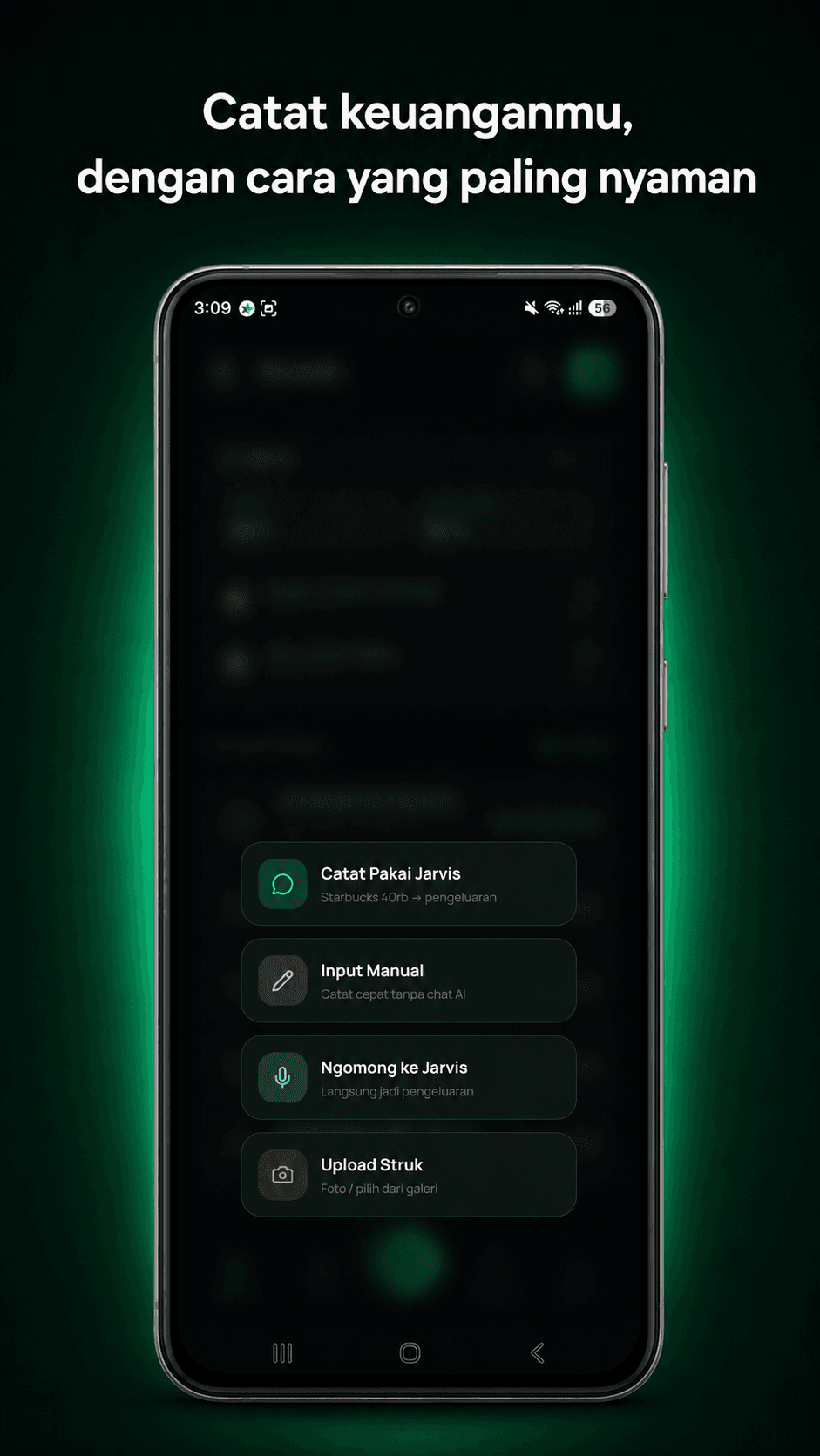Screenshot Catat Pemasukan & Pengeluaran Jarvisku